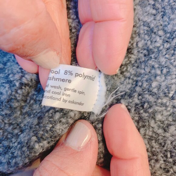 Eskandar Gray Wool Blend Poncho Cardigan OS - Picture 9 of 9